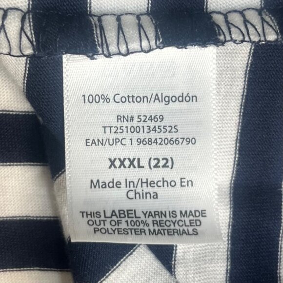 Time And Tru Cinch Front Tank Top Womens XXXL Blue White New Striped - Picture 7 of 10